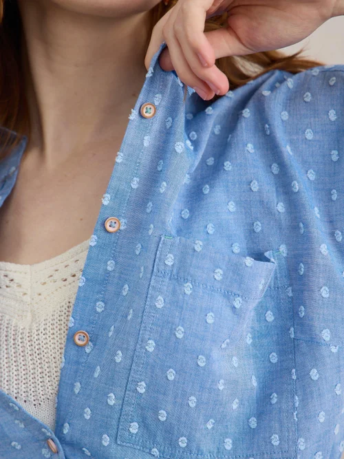 Bluse Ellie aus Bio-Baumwolle - Blue Mlt - 46 Bild 3