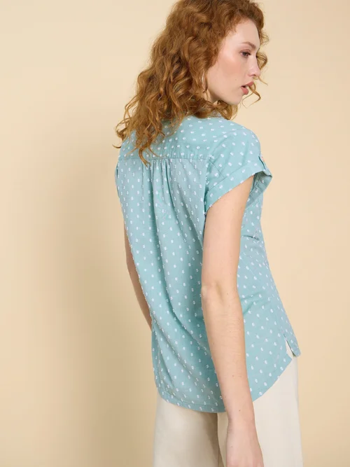 Bluse Ellie aus Bio-Baumwolle - Green Mlt - 52 Bild 4