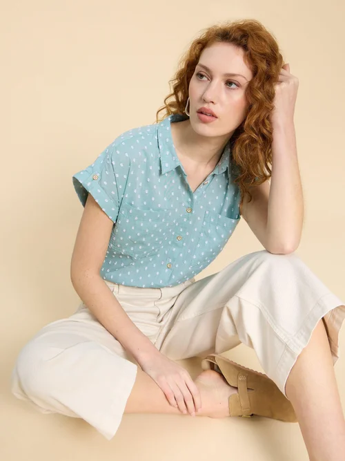 Bluse Ellie aus Bio-Baumwolle - Green Mlt - 52 Bild 2