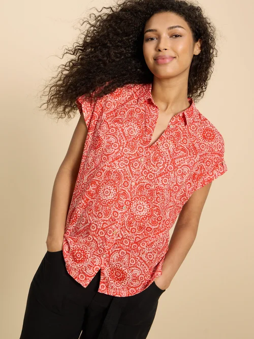 Bluse Ellie aus Bio-Baumwolle - Orange Pr - 52 Bild 2