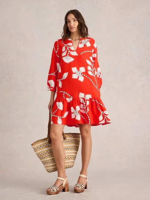 Kleid Otto aus Leinenmischung - Orange Pr - 52 Bild 2