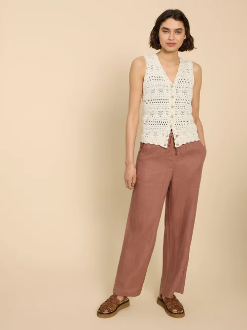 Weite Leinenhose Belle - Dark Tan - 52/R Bild 2