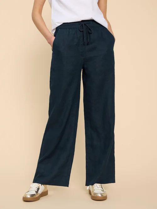 Weite Leinenhose Belle - Dark Navy - 52/R Bild 3