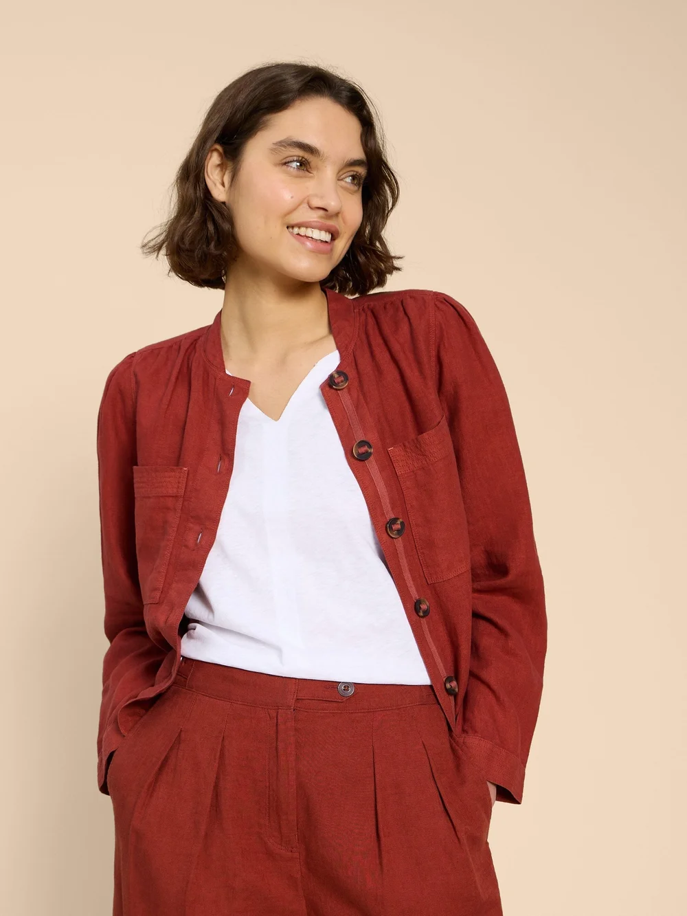 Leinenjacke Delilah - Dk Red - 52 Bild 1