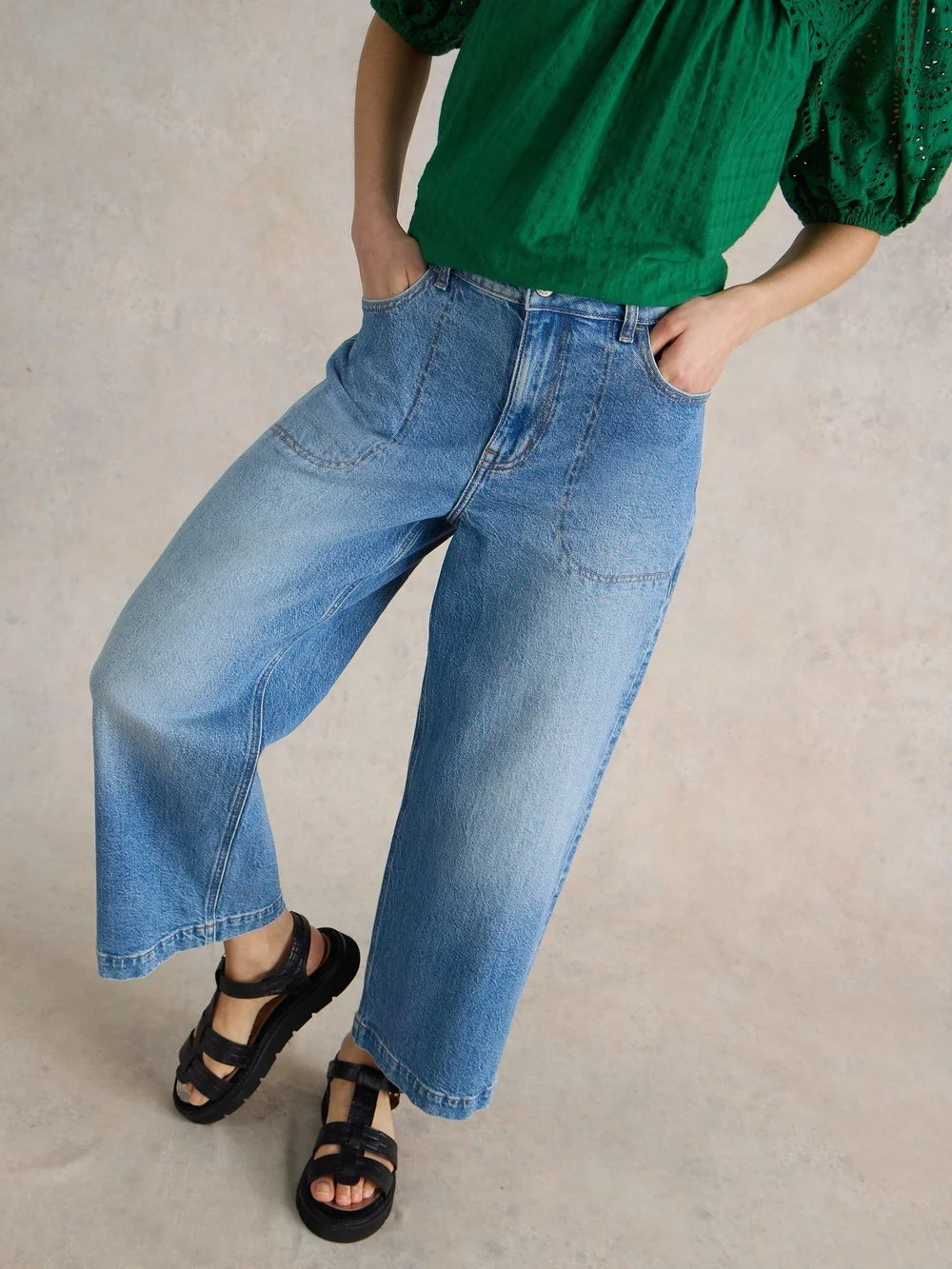 7/8-Jeans Tia mit weitem Bein - Mid Denim - 52/R Bild 1