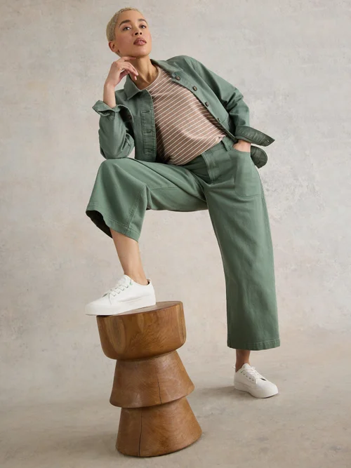 7/8-Jeans Tia mit weitem Bein - Mid Green - 52/R Bild 1