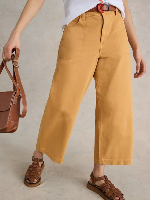 7/8-Jeans Tia mit weitem Bein - Mid Yellow - 52/R Bild 2