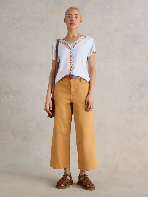 7/8-Jeans Tia mit weitem Bein - Mid Yellow - 52/R Bild 3