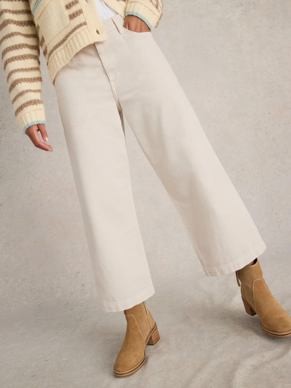 7/8-Jeans Tia mit weitem Bein - Nat White - 50/R Bild 1