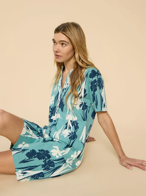 Jerseykleid Tammy aus Baumwolle - Teal Pr - 52 Bild 3
