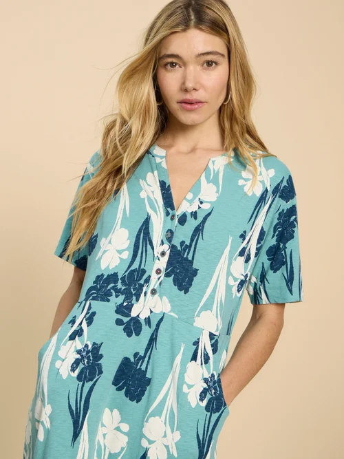 Jerseykleid Tammy aus Baumwolle - Teal Pr - 52 Bild 2