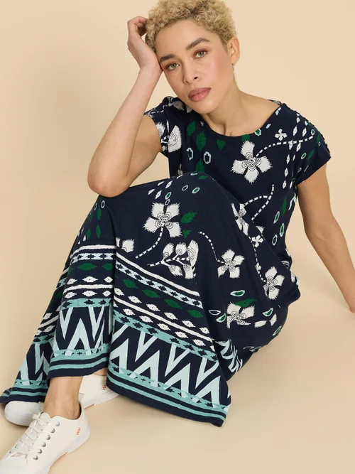Jerseykleid Addison aus Baumwolle - Navy Pr - 52/R Bild 2