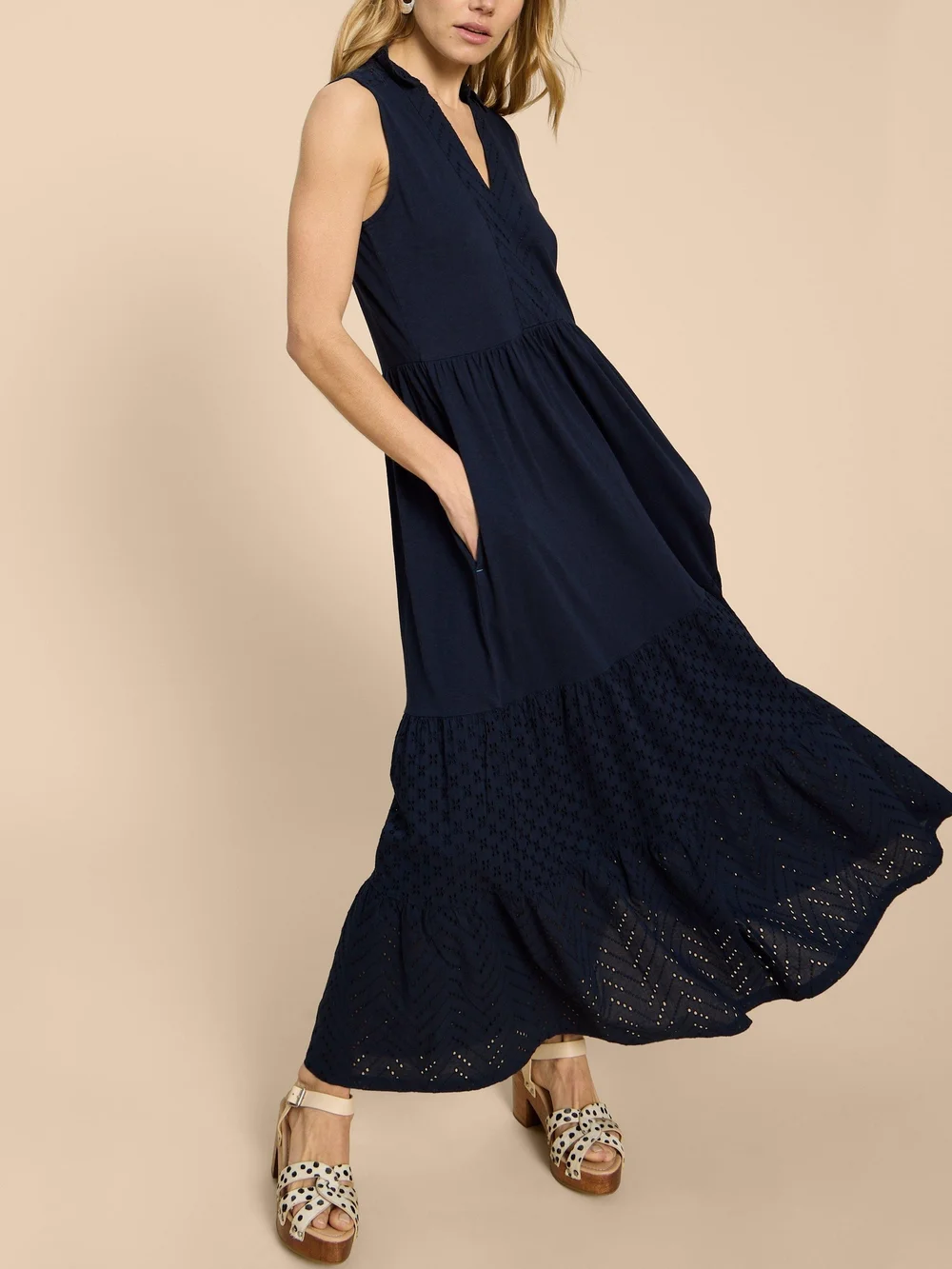 Langes Blusenkleid Keira aus Jersey - Dark Navy - 52/R Bild 1