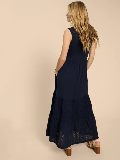 Langes Blusenkleid Keira aus Jersey - Dark Navy - 52/R Bild 4