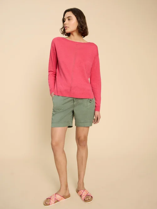 Leinenpullover mit Rundhalsausschnitt - Brt Pink - 52 Bild 2