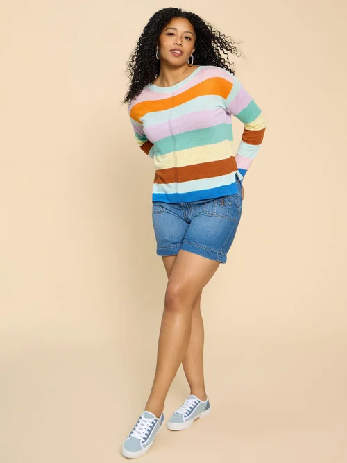 Leinenpullover mit Rundhalsausschnitt - Teal Mlt - 52 Bild 3