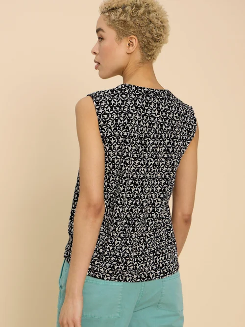 Tulip Ärmellose Bluse - Blk Pr - 46/R Bild 4