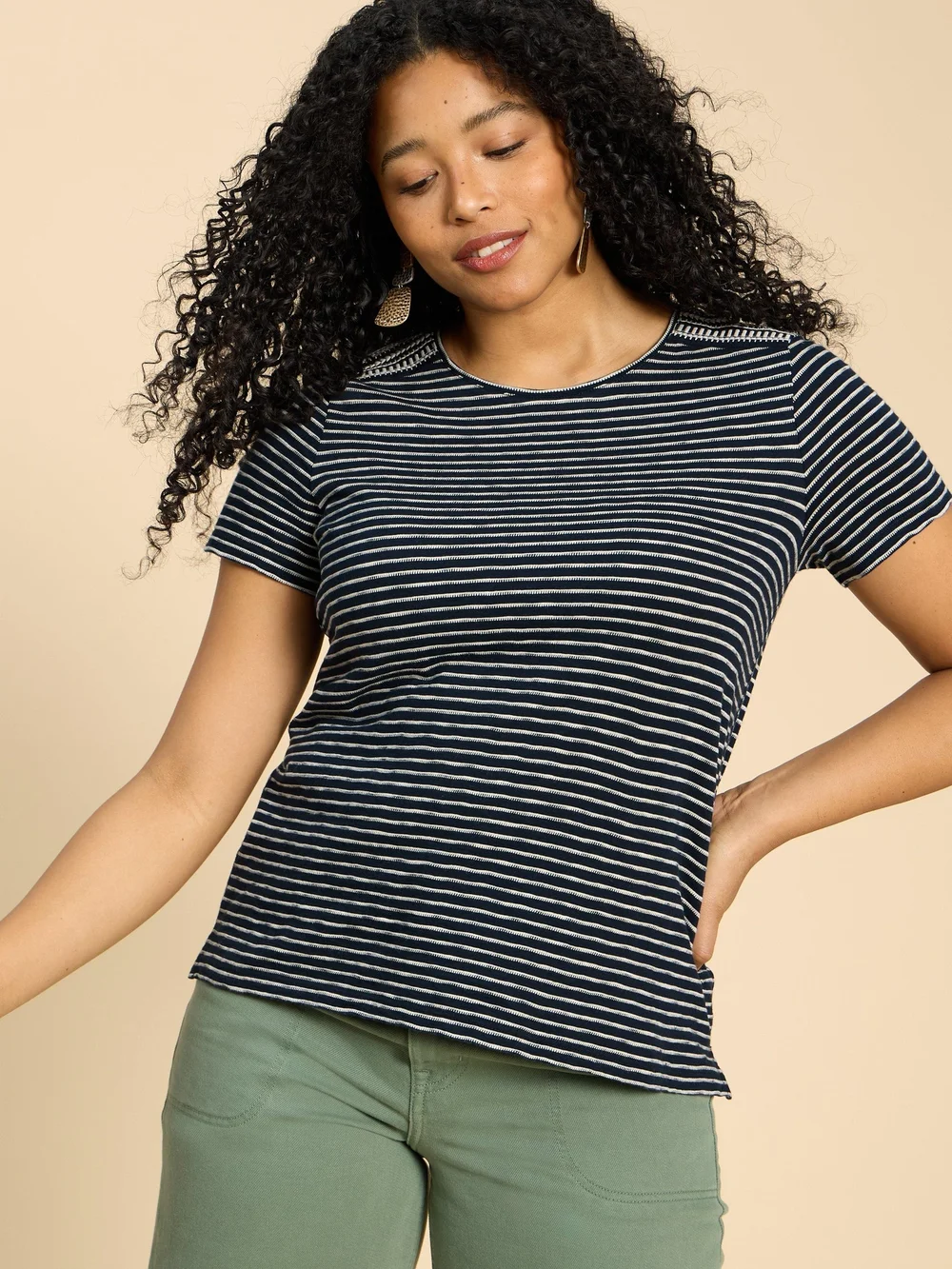 Besticktes T-Shirt Abbie - Ivory Mlt - 48 Bild 1