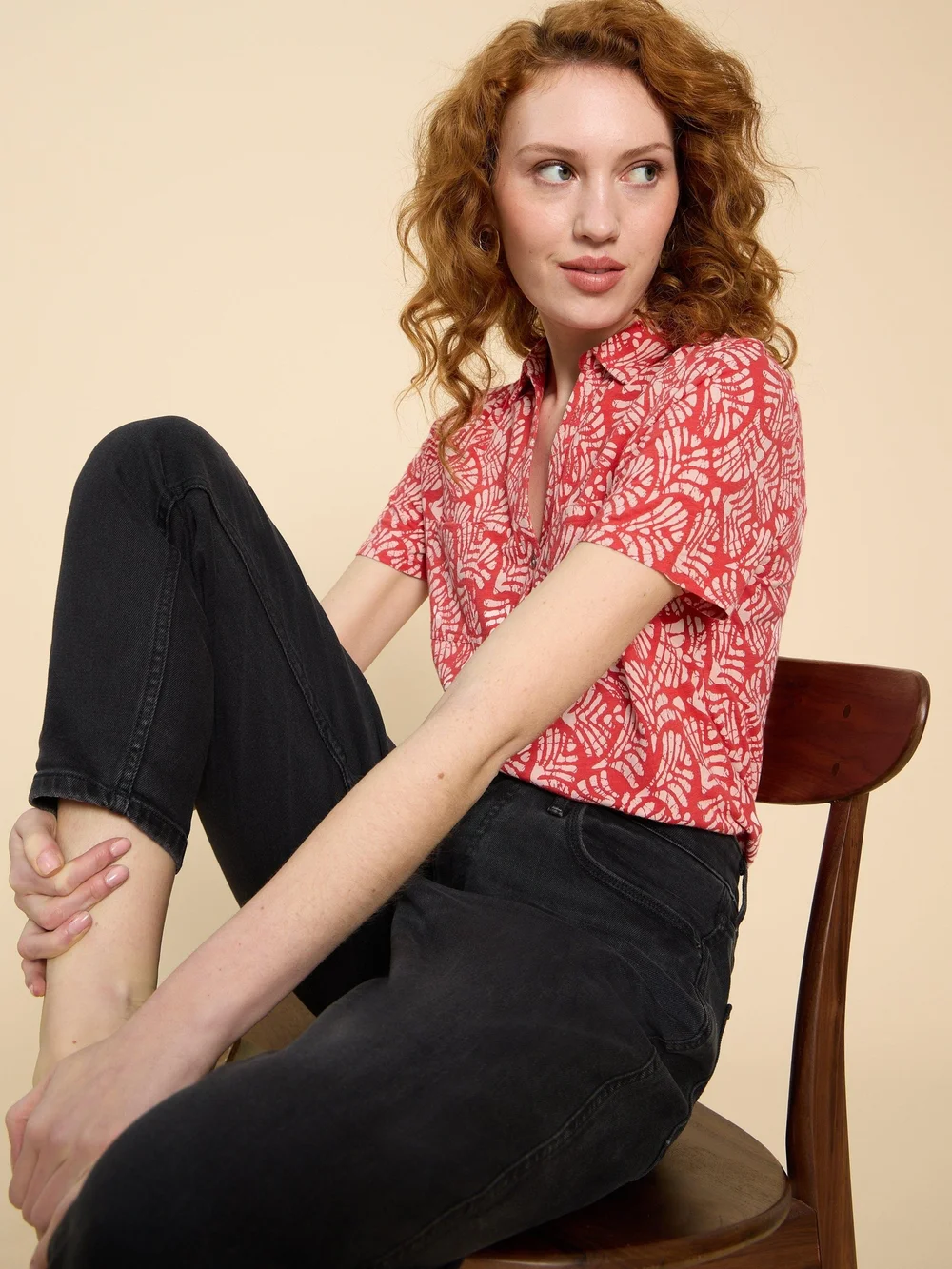 Penny Jerseybluse mit Taschen - Red Pr - 52 Bild 1