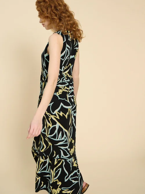 Sonia Maxikleid aus Jersey - Blk Pr - 52/R Bild 4