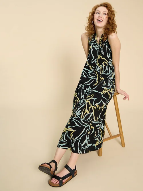 Sonia Maxikleid aus Jersey - Blk Pr - 52/R Bild 2