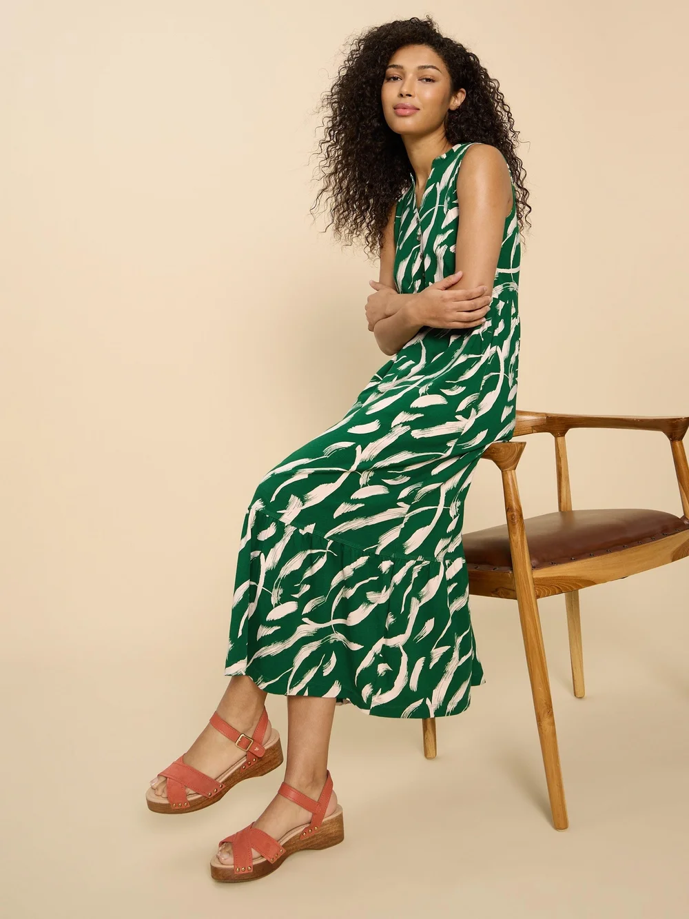 Sonia Maxikleid aus Jersey - Green Pr - 52/R Bild 1