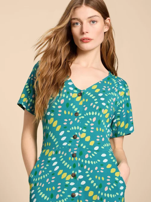 Amelia Jerseykleid - Teal Pr - 52/R Bild 3