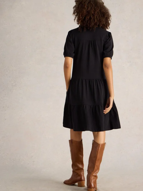 Clara Jerseykleid aus Baumwolle - Pure Blk - 52 Bild 4