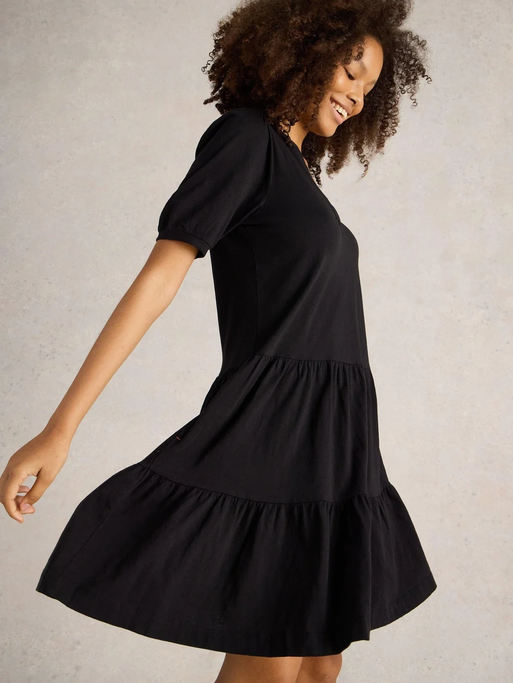 Clara Jerseykleid aus Baumwolle - Pure Blk - 52 Bild 1