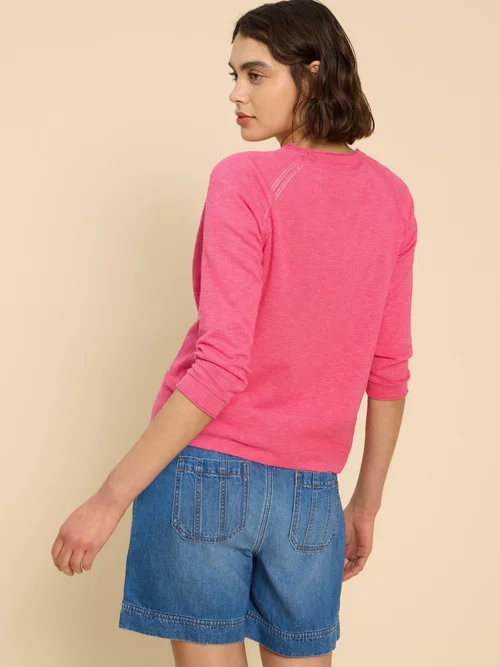 Naria Strickjacke mit V-Ausschnitt - Brt Pink - 52 Bild 4