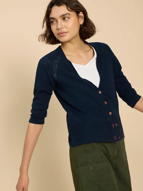 Naria Strickjacke mit V-Ausschnitt - Dark Navy - 52 Bild 1