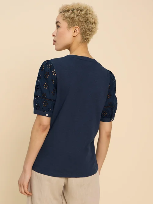 Bella Besticktes T-Shirt - Fr Navy - 40 Bild 4