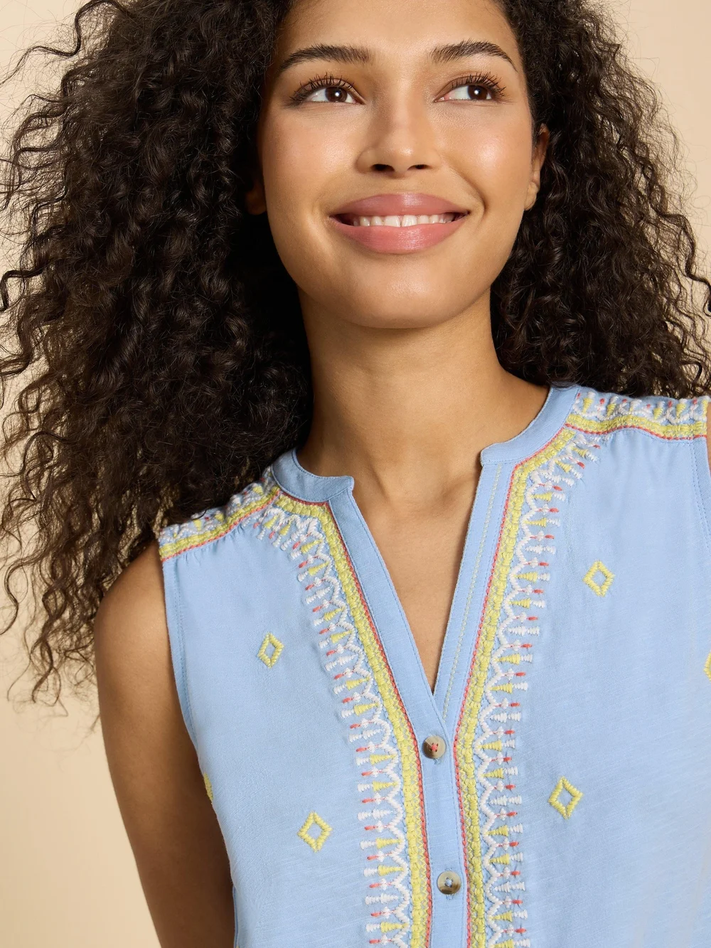 Tulip Ärmellose Jerseybluse - Blue Mlt - 52 Bild 1