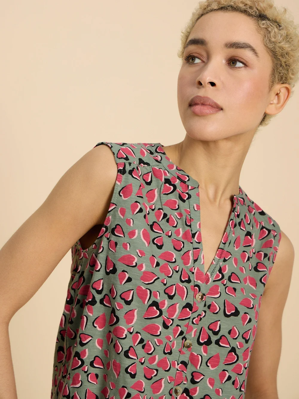 Tulip Ärmellose Jerseybluse - Teal Pr - 52 Bild 1