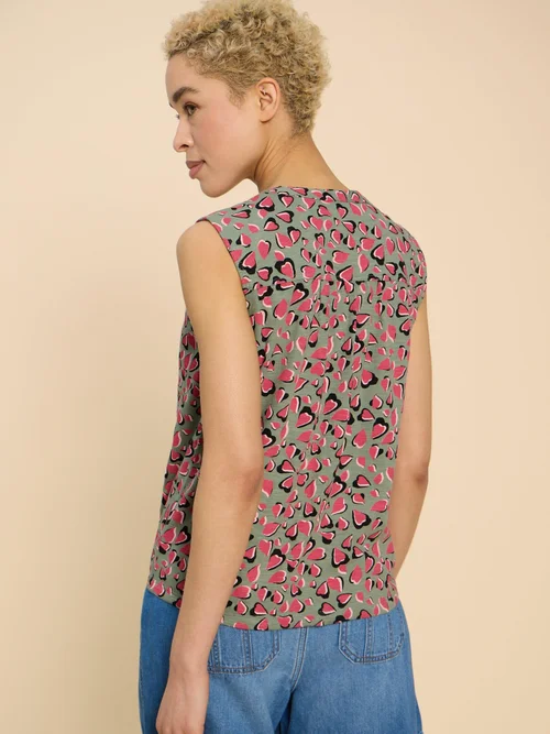 Tulip Ärmellose Jerseybluse - Teal Pr - 52 Bild 4