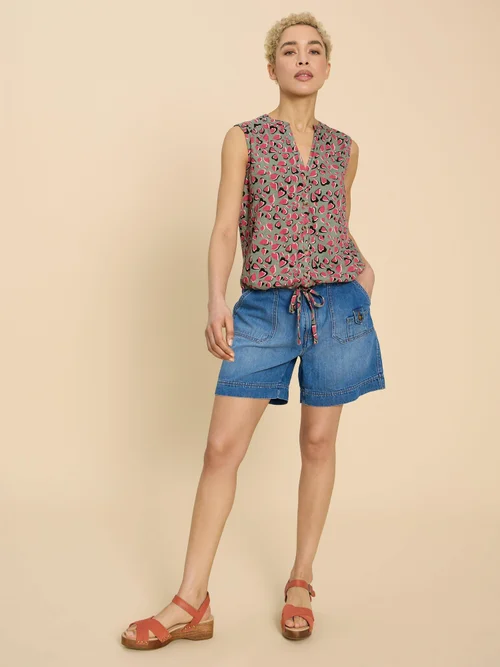 Tulip Ärmellose Jerseybluse - Teal Pr - 52 Bild 2