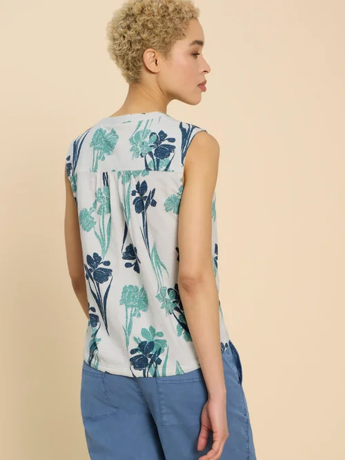 Tulip Ärmellose Jerseybluse - White Pr - 52 Bild 4