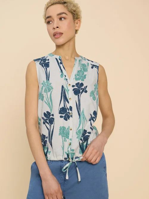 Tulip Ärmellose Jerseybluse - White Pr - 52 Bild 2