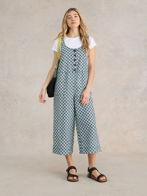 Viola Latzhose aus Leinen - Green Pr - 52/R Bild 2