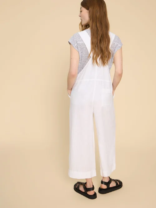 Viola Latzhose aus Leinen - Nat White - 52/R Bild 4