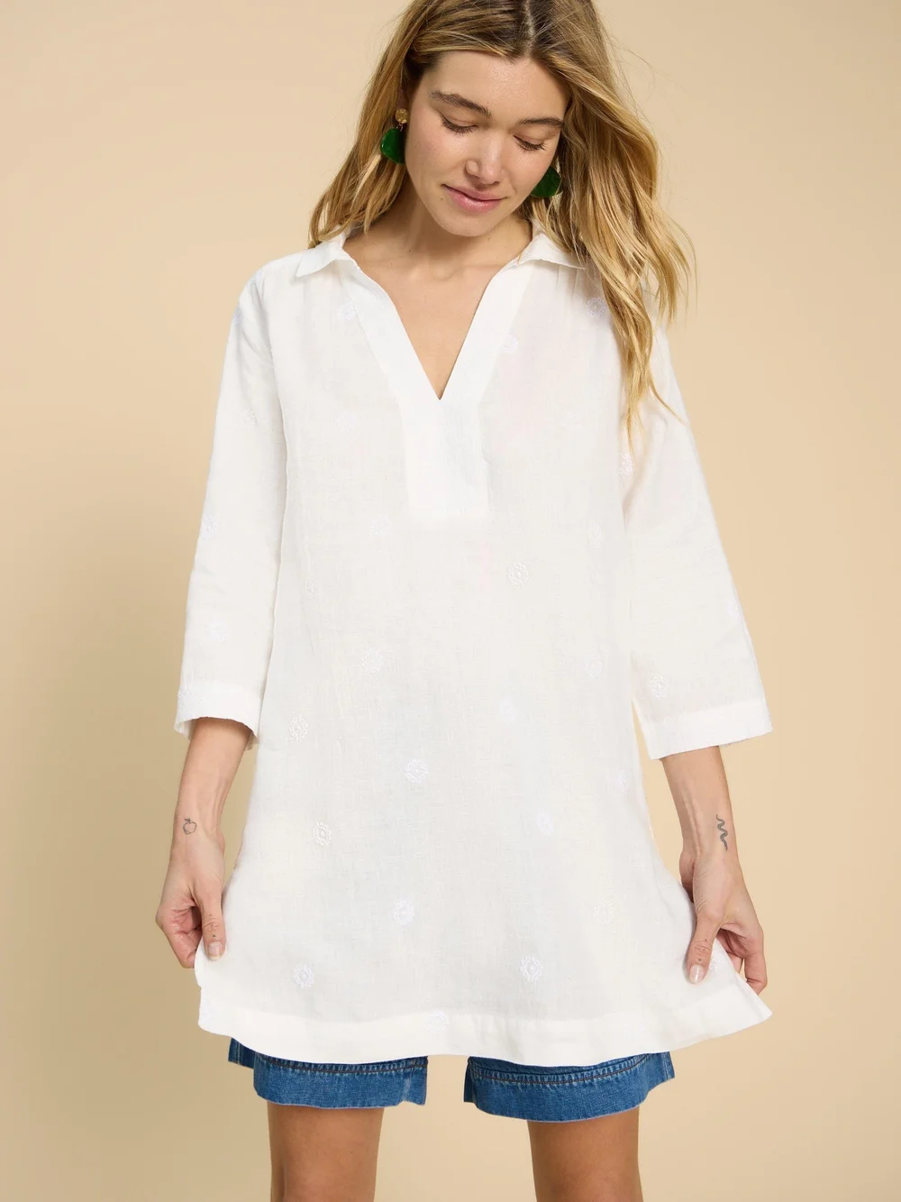 Blaire Leinentunika - Nat White - 52/R Bild 1