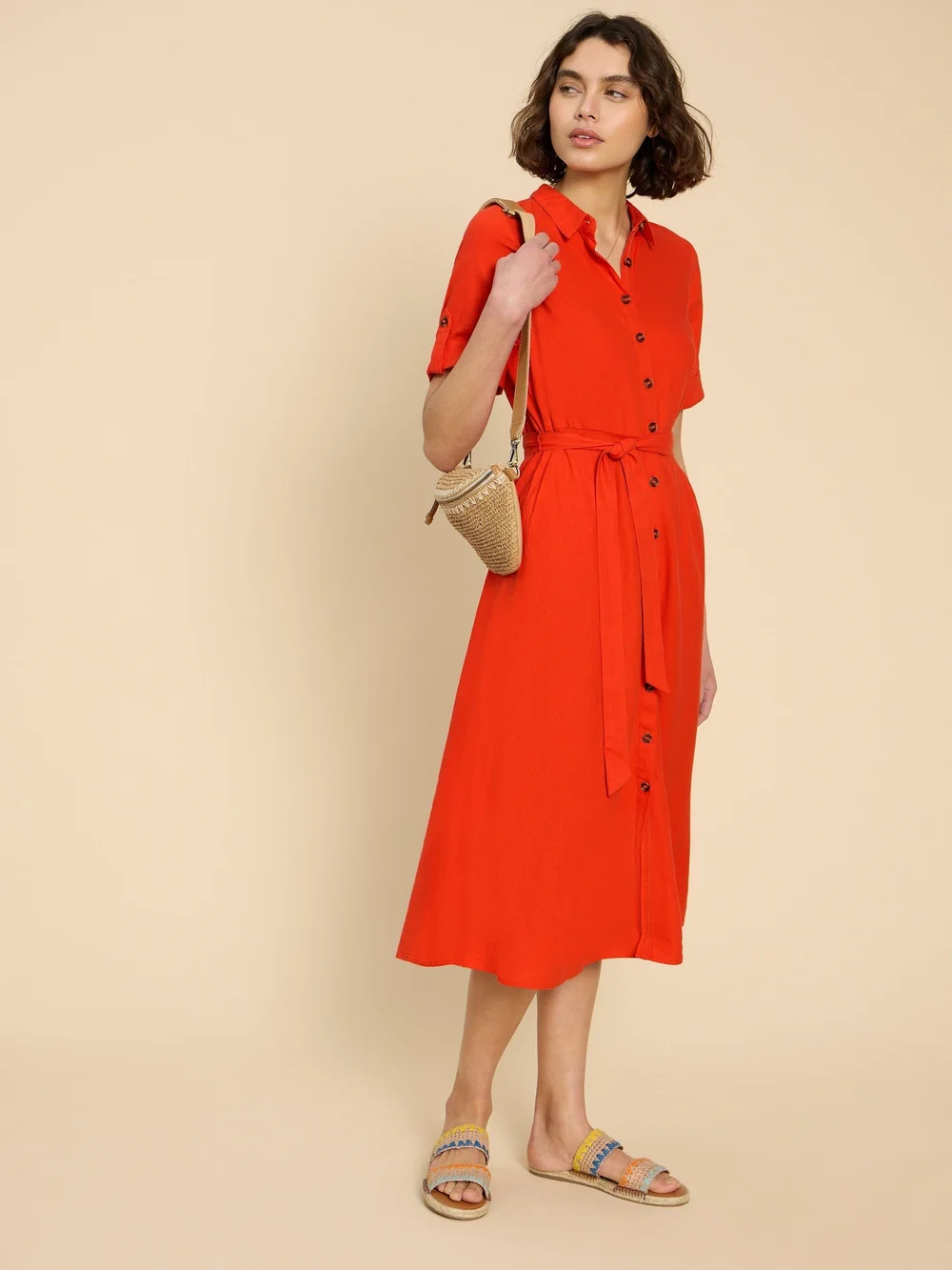 Beth Blusenkleid aus Leinenmischung - Brt Orange - 52 Bild 1