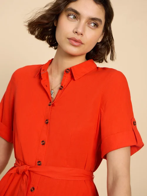 Beth Blusenkleid aus Leinenmischung - Brt Orange - 52 Bild 3
