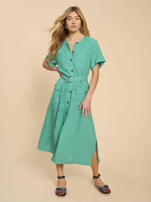 Blusenkleid Hazel aus Leinenmischung - Mid Teal - 52 Bild 2