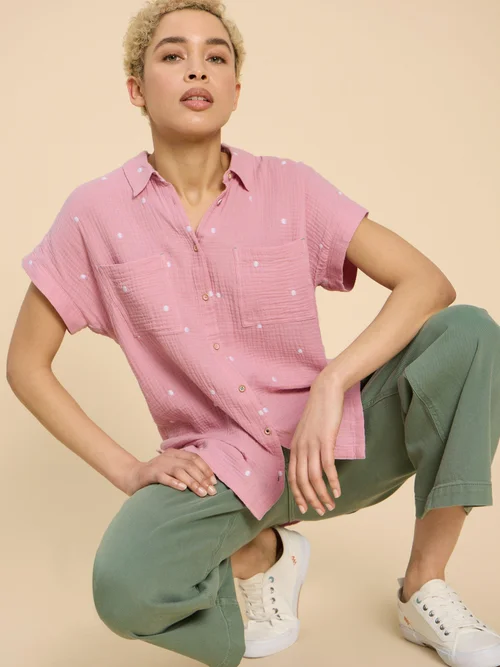 Bluse Emma aus Doppeltuch - Pink Mlt - 52 Bild 1