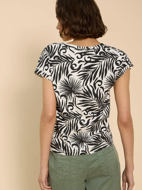 Nelly T-shirt mit Keilausschnitt - Blk Pr - 34/R Bild 4