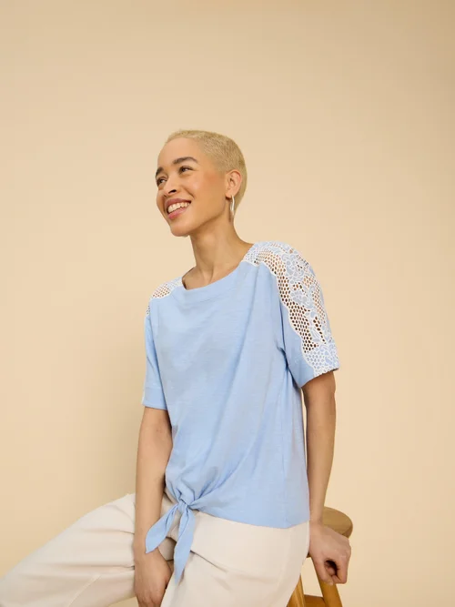 Sara Top mit Bindesaum - Mid Blue - 52/R Bild 1