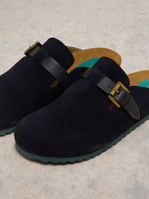 Hausschuhe aus Wildleder - Dark Navy - 41 Bild 3