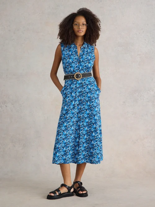 Rua Blusenkleid aus Jersey - Blue Pr - 52/R Bild 3