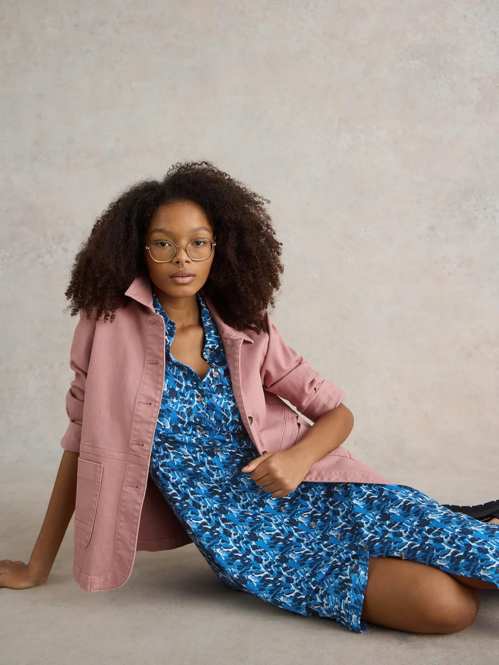 Rua Blusenkleid aus Jersey - Blue Pr - 52/R Bild 1